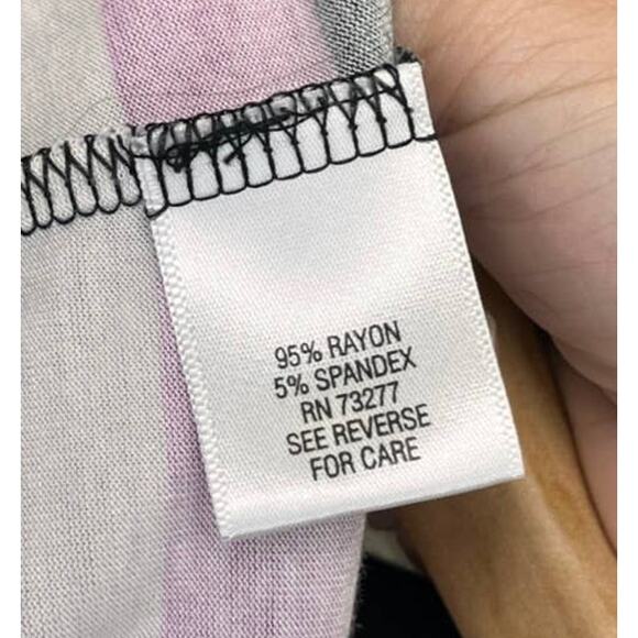 Dana Buchman Striped Blouse Small Round Neck Top Stripes - Picture 4 of 5